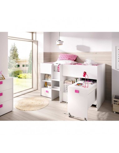 CAMA DE 90X200 CON BASE, ESCRITORIO Y...