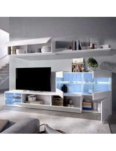 SALÓN TV CON VITRINA Y LEDS... 2