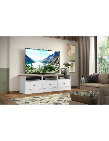 MESA DE TV BARIMAS 3 CAJONES BLANCA