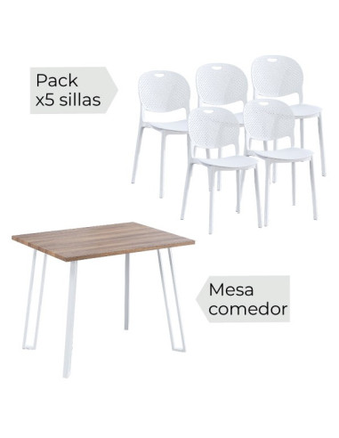 Conjunto mesa + 5 sillas Jansen