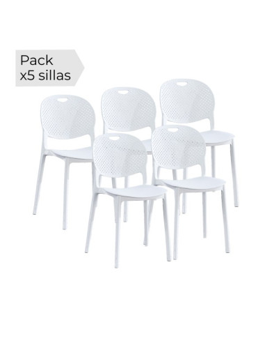 Juego de 5 sillas Jansen Color Blanco