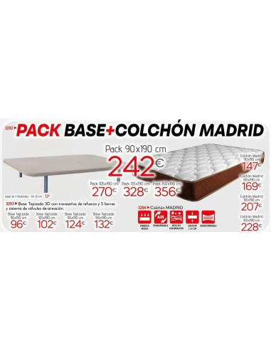 Pack Base tap.+Colchon Madrid...